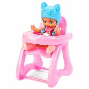 Пупс со стулом для кормления - Hello Kitty, 12 см (Карапуз, YL1701R-RU-HK (64)